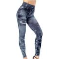 KINPLE Scrunch Butt Lift Leggings for Women Workout Imitation Denim Yoga Pants Booty High Waist Seamless Leggings Compression Tights