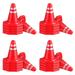 NUOLUX 20Pcs Miniature Plastic Traffic Cones Mini Roadblock Traffic Signs for Children