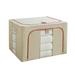 Clothes Storage Bag Foldable Storage Bin Closet Organizer with Reinforced Handle Sturdy Fabric Clear Window for Sweaters Coats T-shirts Blankets 1Pack (30x20x40cm/11.8x7.9x15.7in) Beige