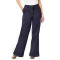 Plus Size Women's Invisible Stretch® Contour High-Waisted Wide-Leg Jean by Denim 24/7 in Indigo Wash (Size 32 W)