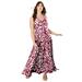 Plus Size Women's Sleeveless Sweetheart Dress by June+Vie in Burgundy Oatmeal Floral (Size 30/32)