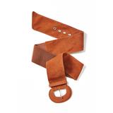 Plus Size Women's Faux Suede Belt by Accessories For All in Cognac (Size L)