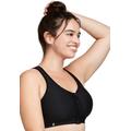 Plus Size Women's Full Figure Plus Size Zip Up Front-Closure Sports Bra Wirefree #9266 Bra by Glamorise in Black (Size 44 B)