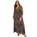 Plus Size Women's Chiffon Maxi Dress by June+Vie in Multi Bias Bandana (Size 10/12)