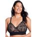 Plus Size Women's Full Figure Plus Size Bramour Gramercy Luxe Lace Bralette Wirefree #7012 Bra by Glamorise in Black (Size 42 DD)