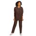 Plus Size Women's Fleece Sweatshirt Set by Woman Within in Chocolate (Size 3X) Sweatsuit