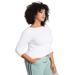 Plus Size Women's Ruched-Sleeve Tee by June+Vie in White (Size 26/28)