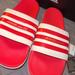 Adidas Shoes | Adidas Adilette Comfort Slides, Size 7 | Color: Red/White | Size: 7
