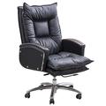 GBPOY Computer Desk Chair Ergonomic Executive Office Chair, High Back Rocking PU Leather Desk Chair Swivel Rocking Chair with Adjustable Height Office chair Executive Chairs (Color : Black)