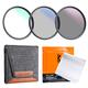 K&F Concept 58MM UV/CPL/ND Lens Filter Kit (3 Pieces) With 18 Multi-Layer Coatings, UV Filter + Polarizer Filter + Neutral Density Filter (ND4) + Lens Cleaning Cloth + Filter 3-Pouch for Camera Lens