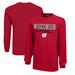 Youth Champion Red Wisconsin Badgers Stacked Logo Long Sleeve Softball T-Shirt