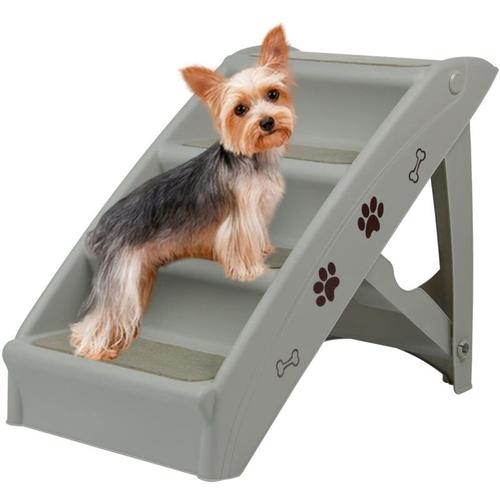 Naizy – Hundetreppe Klappbare Haustiertreppe 49cm Hoch Katzentreppe Bett mit 4 Rutschfesten Stufen