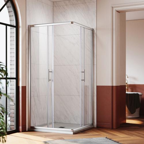 Sonni – Eckeinstieg Dusche Duschkabine Duschabtrennung Duschwand mit schiebetür H:195cm
