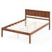 Costway Twin/Full/Queen Size Bed Frame with Wooden Headboard and Slat Support-Full Size