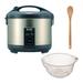 Tiger JNP-S55U 3-Cup Capacity White Rice Cooker w/ Bowl and Spoon