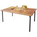 Costway Patio Rectangular Acacia Wood Dining Table with 1.9''Umbrella - See Details