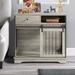 Tucker Murphy Pet™ Grey Dog Crate w/ Sliding Door & Drawers Wood in Gray | 33.5 H x 35 W x 24 D in | Wayfair 4228E9730519434BAD06A4ECAC50F5C3