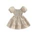 GXFC Toddler Girls Summer Dress Kids Girls Short Sleeve Ruffled Princess Dress A-Lined High Waist Dress 1-5T