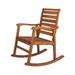 Carey Modern Slat-Back 300-Lbs Support Acacia Wood Patio Outdoor Rocking Chair Teak