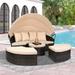 Havenside Home Nuon 5-piece Outdoor Wicker Patio Canopy Daybed Set by