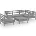 vidaXL 6 Piece Patio Lounge Set Solid Pinewood Black