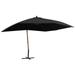 Suzicca Hanging Parasol with Wooden Pole 157.5 x118.1 Black