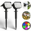 SolarEra Garden Solar Powered Spot Lights IP65 Waterproof Solar Wall Lights with 46 LED 1500 MAH Large Battery Capacity for Outdoor Landscape Yard Decor with 7 Lighting Modes Adjustable 4 Pcs
