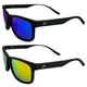 Alpha Omega 6 Polarized Sunglasses Men or Women Motorcycle Sunglasses 2 Pairs Black Frames w/ Blue & Orange Mirror Lenses