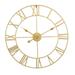 NUOLUX Iron Silent Wall Clock Simple Wall Clock Decor Home Decorative Wall Clock Living Room Wall Clock (Golden Embryo Golden Stitches)