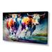 Designart Cows Running II Canvas Wall Art