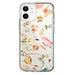 MUNDAZE Apple iPhone 11 Shockproof Clear Hybrid Protective Phone Case Peach Meadow Wildflowers Butterflies Bees Floral Cover