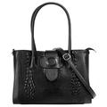 Shopper CLUTY Gr. B/H/T: 30 cm x 23 cm x 12 cm onesize, schwarz Damen Taschen Handtaschen echt Leder, Made in Italy