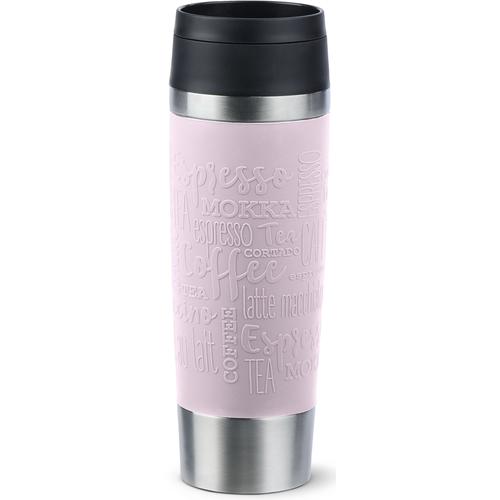 „Thermobecher EMSA „“Travel Mug Classic““ Trinkgefäße Gr. Ø 8 cm x 24,2 cm, 500 ml, pink (pastell, pink) Thermobecher und Coffee to go 6h heiß, 12h kalt, 100% dicht, spülmaschinenfest, 360-Trinköffnung“