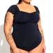 Torrid Swim | Nwt Torrid Swimsuit - Wireless - Ruched - Cap Sleeves - Tummy Control Mesh | Color: Black | Size: Various