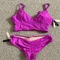 Victoria's Secret Swim | New Victoria Secret Purple Lilac Crop Bikini L Ruched Bikini S Swimsuit Swim Set | Color: Purple | Size: S L
