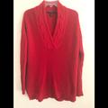Ralph Lauren Sweaters | Lauren Ralph Lauren Womens Knit Sweater Size Medium Red Oversized Long Top | Color: Red | Size: M