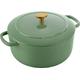 BALLARINI Bellamonte Casserole Dish, Roasting Dish, Dutch Oven, Enamelled Cast Iron, Round, 22 cm, 3 L, Green