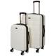 Rockland Melbourne Expandable Hard Shell Trolley, White/Opulent Garden, 2-Piece Set (20/28), Melbourne Expandable Hard Case