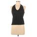 INC International Concepts Sleeveless Top Black Halter Tops - Women's Size Medium Petite