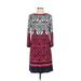 Eliza J Casual Dress - Midi: Red Print Dresses - Women's Size 4