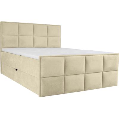 Boxspringbett LEONIQUE "Timeo", beige (cream), B:184cm L:210cm, Komplettbetten, Boxspringbett, in den Breiten 120,140,160 & 180 cm erhältlich Image