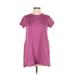 Uniqlo Casual Dress - Shift Crew Neck Short sleeves: Pink Dresses - Women's Size Small