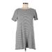 Ann Taylor LOFT Casual Dress - Shift Crew Neck Short sleeves: White Dresses - Women's Size X-Small