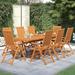 Red Barrel Studio® 9 Piece Patio Dining Set Solid Wood Acacia Wood in Brown | 94.5 W x 27.2 D in | Wayfair FEA3A72EC6D54BC5814DDF81CAB57E84