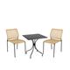 Salon de jardin 2 personnes - 1 table carrée 70cm 2 chaises cordage