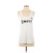 Reebok Active Tank Top: White Graphic Activewear - Women's Size Medium