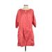 Calypso by Christiane Celle Casual Dress - Popover: Orange Jacquard Dresses - Women's Size X-Small