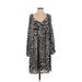 Sunny Leigh Casual Dress: Black Animal Print Dresses - Women's Size 0