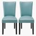 Wildon Home® Nahua Side Chair in Light Blue Faux Leather/Wood/Upholstered in Black/Brown | 39 H x 19.3 W x 19 D in | Wayfair