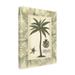 Bay Isle Home™ Ovia Vision Studio 'Palm in Bamboo Frame I' Outdoor Canvas All-Weather Canvas in Brown/Gray/White | 19 H x 14 W x 1.5 D in | Wayfair